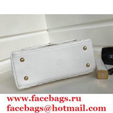 Chanel Coco Handle Small Flap Bag White/Burgundy Lizard with Top Handle A92990 - Click Image to Close