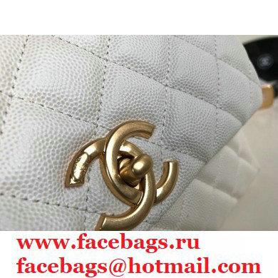 Chanel Coco Handle Small Flap Bag White/Burgundy Lizard with Top Handle A92990 - Click Image to Close