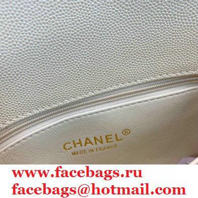 Chanel Coco Handle Small Flap Bag White with Python Top Handle A92990 Top Quality 7147