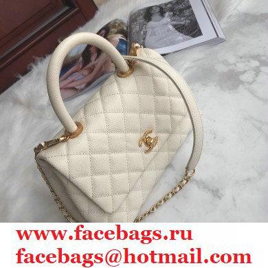 Chanel Coco Handle Small Flap Bag White with Top Handle A92990 Top Quality 7147 - Click Image to Close