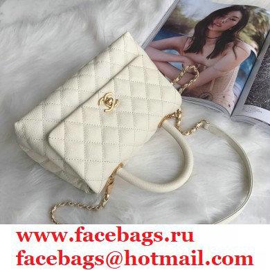 Chanel Coco Handle Small Flap Bag White with Top Handle A92990 Top Quality 7147