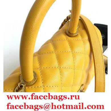 Chanel Coco Handle Small Flap Bag Yellow with Top Handle A92990 - Click Image to Close