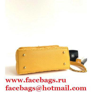 Chanel Coco Handle Small Flap Bag Yellow with Top Handle A92990 - Click Image to Close