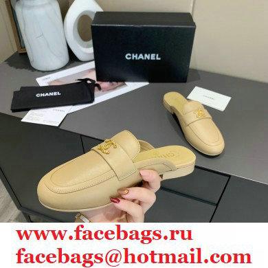 Chanel Crystal CC Logo Mules Beige 2020 - Click Image to Close