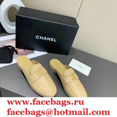 Chanel Crystal CC Logo Mules Beige 2020 - Click Image to Close