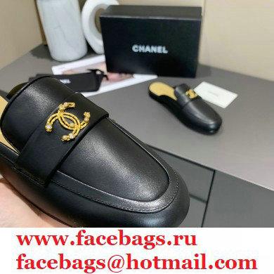 Chanel Crystal CC Logo Mules Black 2020 - Click Image to Close