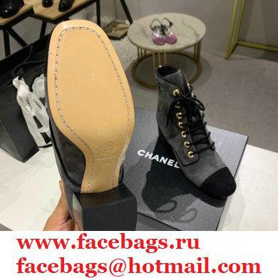 Chanel Heel 5.5cm CC Logo Cashmere Boots Dark Gray 2020 - Click Image to Close