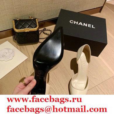 Chanel Heel 7cm Coco Vintage Pumps Top Quality Creamy 2020 - Click Image to Close