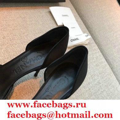 Chanel Heel 7cm Coco Vintage Pumps Top Quality Satin Black 2020 - Click Image to Close