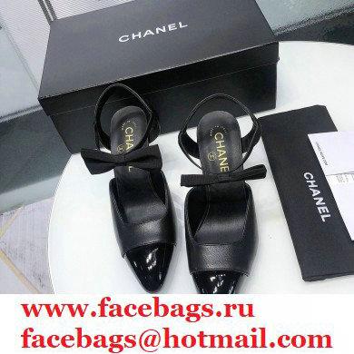 Chanel Heel 8cm Pumps with Bow Strap G36360 Black 2020