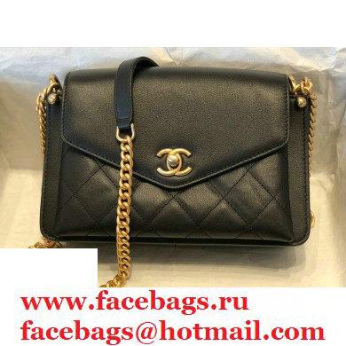 Chanel Lambskin Quilted Flap Bag Black/Gold 2020