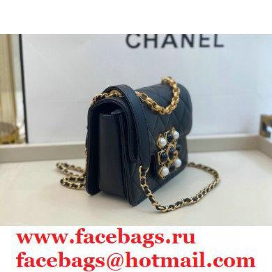 Chanel Lambskin with Onyx and Pearls Mini Flap Bag AS1889 Black 2020