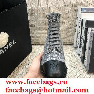 Chanel Logo Lace-Ups Ankle Boots CH21 2020
