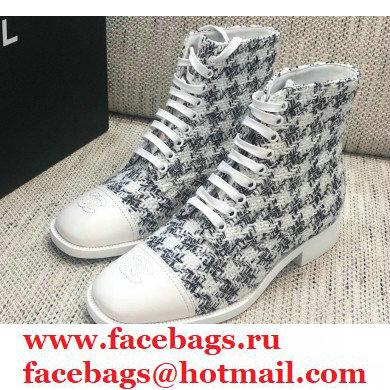 Chanel Logo Lace-Ups Ankle Boots CH22 2020