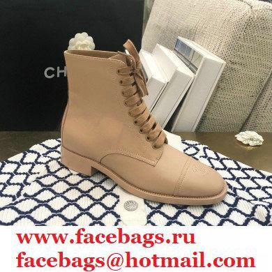Chanel Logo Lace-Ups Ankle Boots CH25 2020