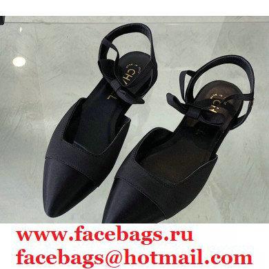 Chanel Mary Janes with Bow Strap G36361 Satin Black 2020