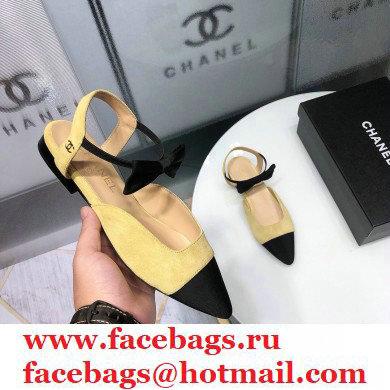Chanel Mary Janes with Bow Strap G36361 Suede Beige 2020