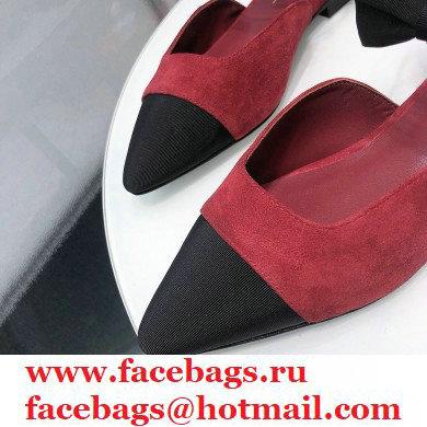 Chanel Mary Janes with Bow Strap G36361 Suede Burgundy 2020 - Click Image to Close