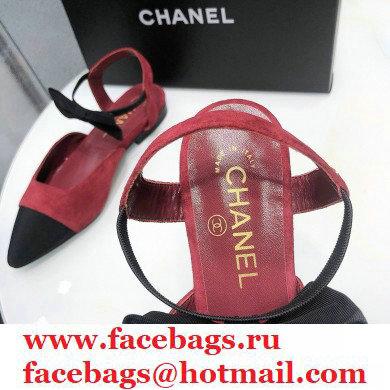 Chanel Mary Janes with Bow Strap G36361 Suede Burgundy 2020 - Click Image to Close