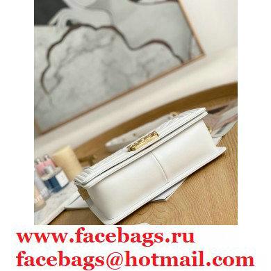 Chanel Medium Boy Flap Bag White with Removable Logo Handle