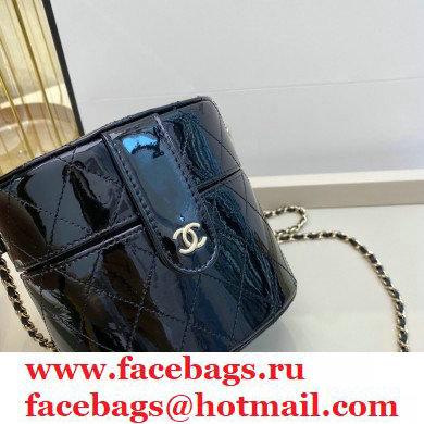 Chanel Metallic Lambskin Clutch with Chain Vanity Case Bag AP1616 Black 2020