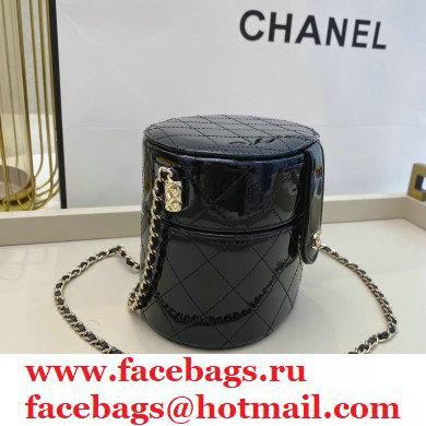 Chanel Metallic Lambskin Clutch with Chain Vanity Case Bag AP1616 Black 2020