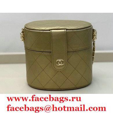 Chanel Metallic Lambskin Clutch with Chain Vanity Case Bag AP1616 Gold 2020