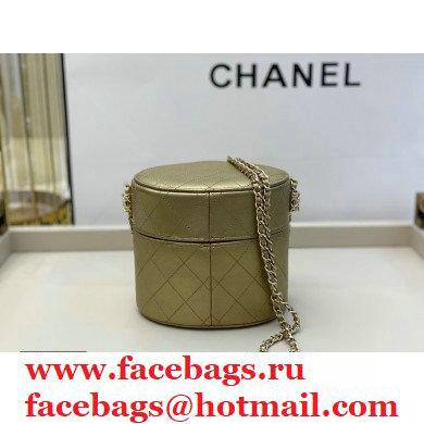 Chanel Metallic Lambskin Clutch with Chain Vanity Case Bag AP1616 Gold 2020