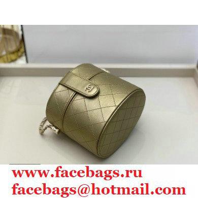 Chanel Metallic Lambskin Clutch with Chain Vanity Case Bag AP1616 Gold 2020 - Click Image to Close