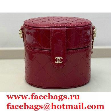 Chanel Metallic Lambskin Clutch with Chain Vanity Case Bag AP1616 Red 2020