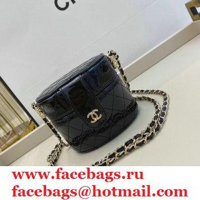 Chanel Metallic Lambskin Small Clutch with Chain Vanity Case Bag AP1573 Black 2020