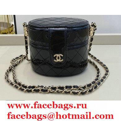 Chanel Metallic Lambskin Small Clutch with Chain Vanity Case Bag AP1573 Black 2020 - Click Image to Close