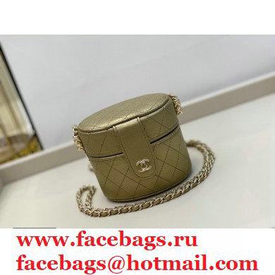 Chanel Metallic Lambskin Small Clutch with Chain Vanity Case Bag AP1573 Gold 2020