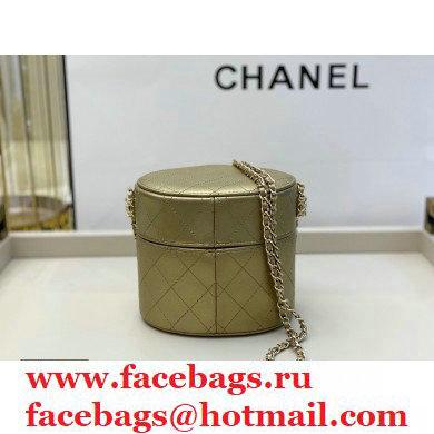Chanel Metallic Lambskin Small Clutch with Chain Vanity Case Bag AP1573 Gold 2020