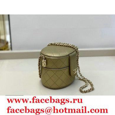 Chanel Metallic Lambskin Small Clutch with Chain Vanity Case Bag AP1573 Gold 2020 - Click Image to Close