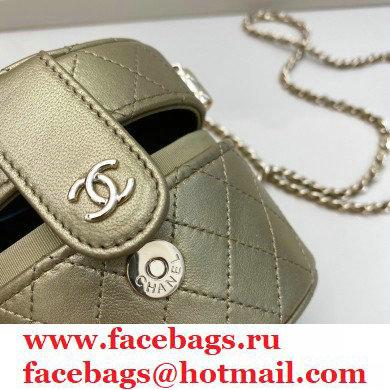 Chanel Metallic Lambskin Small Clutch with Chain Vanity Case Bag AP1573 Gold 2020 - Click Image to Close