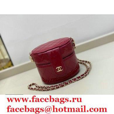 Chanel Metallic Lambskin Small Clutch with Chain Vanity Case Bag AP1573 Red 2020