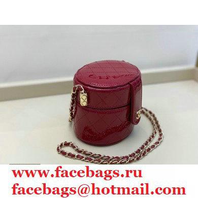 Chanel Metallic Lambskin Small Clutch with Chain Vanity Case Bag AP1573 Red 2020