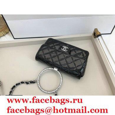 Chanel Mini Flap Bag AS1665 with Circle Handle Metallic Black 2020