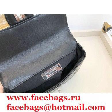 Chanel Mini Flap Bag AS1665 with Circle Handle Metallic Black 2020 - Click Image to Close