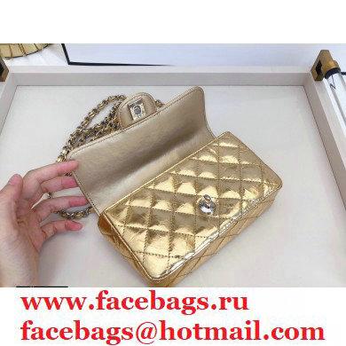 Chanel Mini Flap Bag AS1665 with Circle Handle Metallic Gold 2020