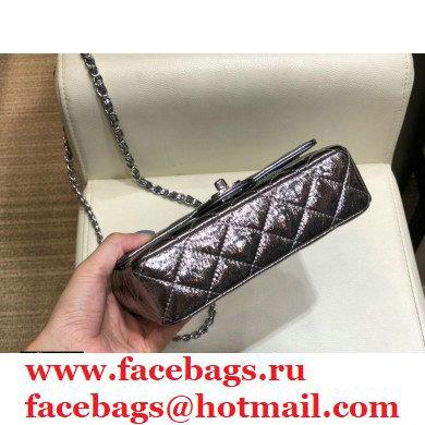 Chanel Mini Flap Bag AS1665 with Circle Handle Metallic Gun Color 2020 - Click Image to Close