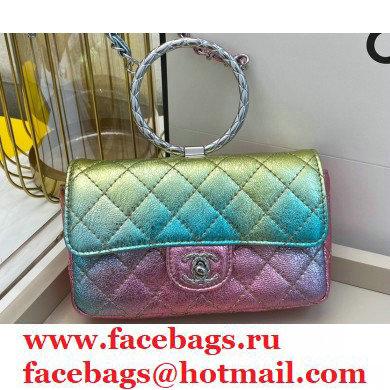 Chanel Mini Flap Bag AS1665 with Circle Handle Metallic Multicolor 2020 - Click Image to Close