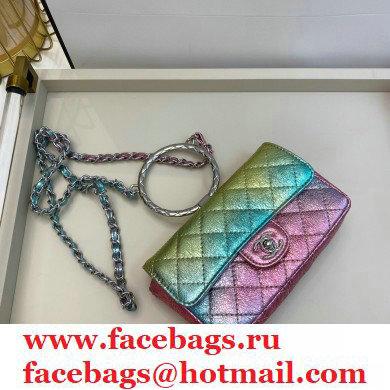 Chanel Mini Flap Bag AS1665 with Circle Handle Metallic Multicolor 2020