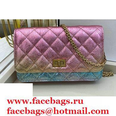 Chanel Multicolor Metallic Goatskin 2.55 Reissue Wallet on Chain WOC Bag A70328 2020