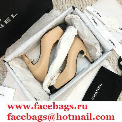 Chanel Pearl High Heel Pumps Beige 2020 - Click Image to Close