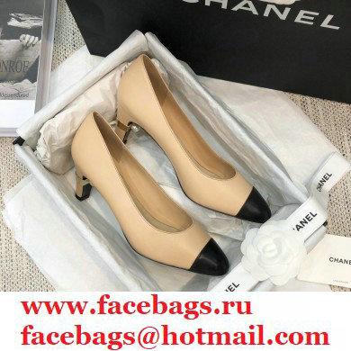 Chanel Pearl Low Heel Pumps Beige 2020