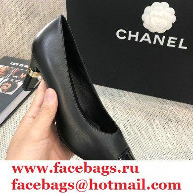 Chanel Pearl Low Heel Pumps Black 2020 - Click Image to Close