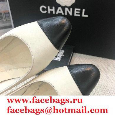 Chanel Pearl Low Heel Pumps White 2020 - Click Image to Close