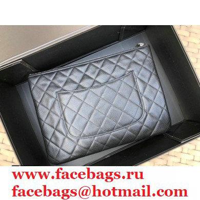 Chanel Pouch Clutch Bag with Multiple Pockets 1054 Caviar Leather Black 2020 - Click Image to Close